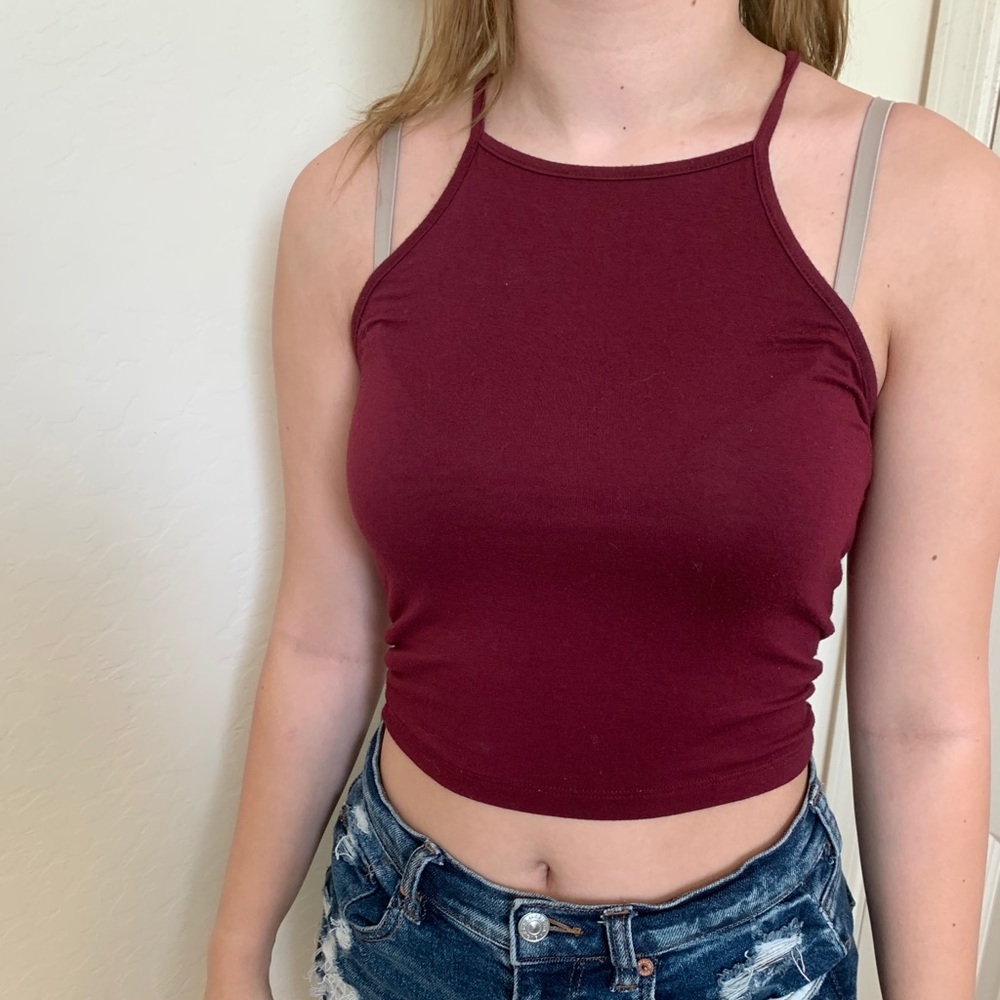 halter top maroon